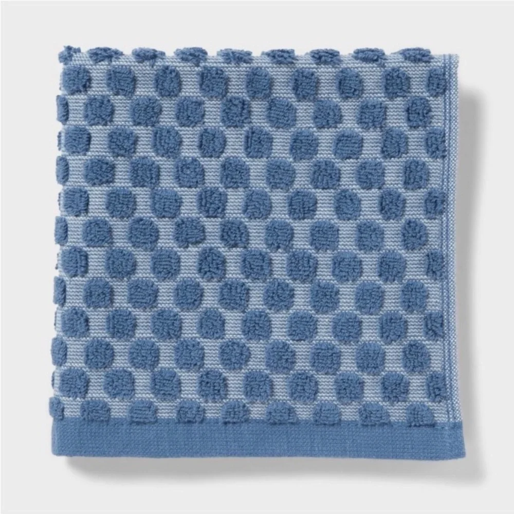 NEW Threshold NWT 6pc Performance Blue Textured Bath Towel Set